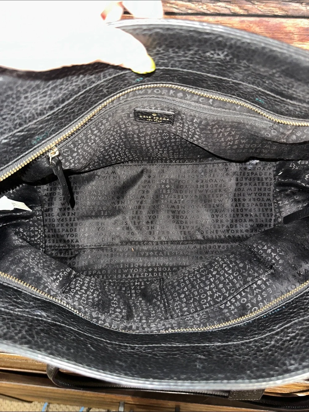 Kate Spade Bay Street Oden tote in Black Pebbled Leather with Rolled Handles!